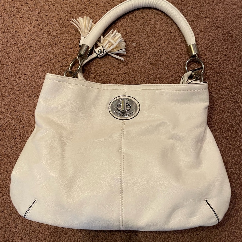 Coach White leather bag